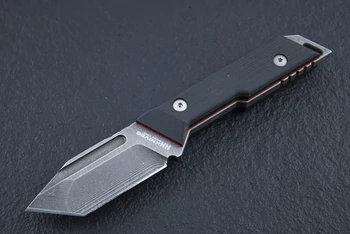 NN Knives Proto TAN NC Blade Fekete Richlite EDC Kés