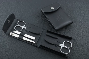 NN Knives Manikűrkészlet Optim Fekete Bőr Modern