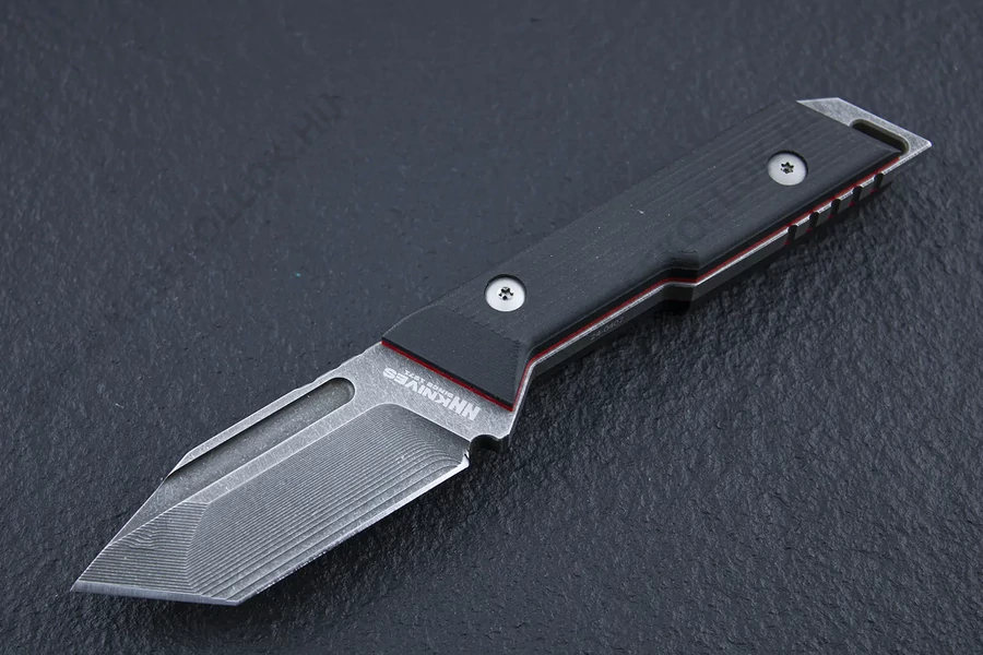 NN Knives Proto TAN NC Blade Fekete Richlite EDC Kés