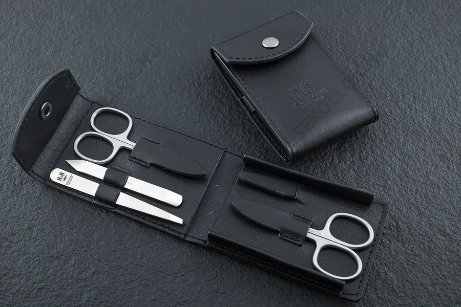 NN Knives Manikűrkészlet Optim Fekete Bőr Modern